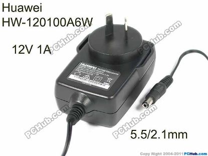 Picture of Huawei HW-120100A6W AC Adapter 5V-12V 12V 1A, Barrel 5.5/2.1mm, AU 2-Pin Plug, New