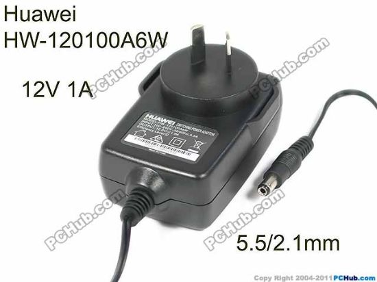 Picture of Huawei HW-120100A6W AC Adapter 5V-12V 12V 1A, Barrel 5.5/2.1mm, AU 2-Pin Plug, New