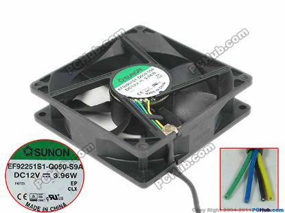 Picture of SUNON EF92251S1-Q050-S9A Server - Square Fan EF92251S1-Q050-S9A, 4-wire