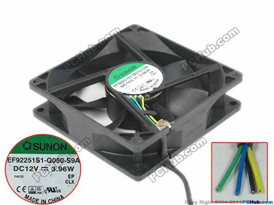Picture of SUNON EF92251S1-Q050-S9A Server - Square Fan EF92251S1-Q050-S9A, 4-wire