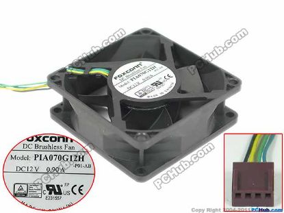Picture of Foxconn PIA070G12H Server - Square Fan -P01-AB, sq70x70xx25mm, DC 12V 0.90A