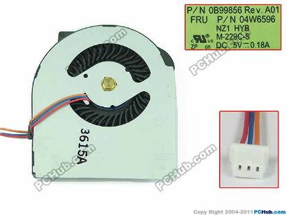 Picture of Lenovo ThinkPad T410 Series Cooling Fan  M-229C-S, DC5V 0.18A Bare fan, New