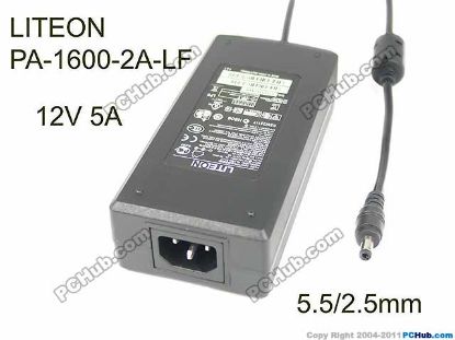 Picture of LITE-ON PA-1600-2A-LF AC Adapter- Laptop 12V 5A, Barrel 5.5/2.5mm, IEC C14, New