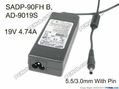 Picture of Samsung Laptop P40 AC Adapter - NEW Original 19V 4.74A, 5.5/3.0mm With Pin, 3-Prong, New