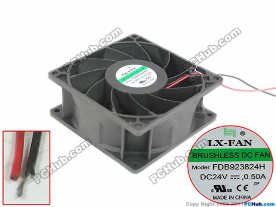 Picture of Lx-Fan FDB923824H Server - Square Fan sq90x90x38, 2-wire, 24V 0.50A