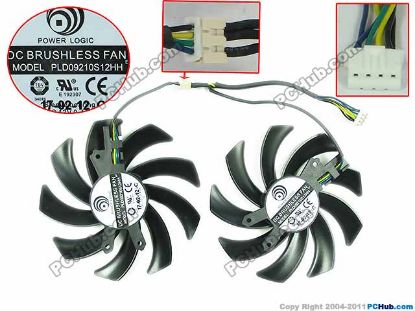 Picture of Power Logic PLD09210S12HH Server - Frameless / GPU Fan 12V 0.40A, W160x4x4, D85xC40, Black, 2 Fan
