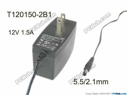 Picture of TP-Link T120150-2B1 AC Adapter 5V-12V 12V 1.5A, 5.5/2.1mm, US 2P Plug