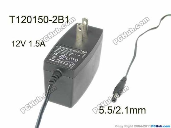 Picture of TP-Link T120150-2B1 AC Adapter 5V-12V 12V 1.5A, 5.5/2.1mm, US 2P Plug