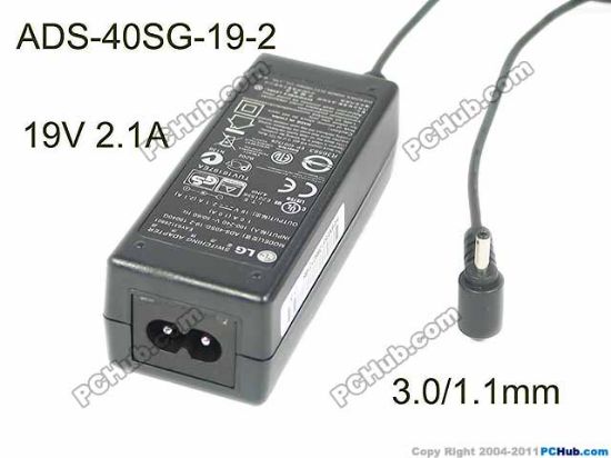 Picture of LG AC Adapter (LG) AC Adapter- Laptop ADS-40SG-19-2, 19V 2.1A, 3.0/1.1mm, 2P, New