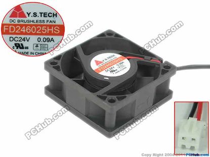 Picture of Y.S TECH FD246025HS Server - Square Fan 24V0.09A, sq60x60x25mm, 2W