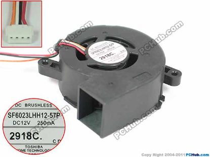 Picture of Toshiba SF6023LHH12-57P Server - Blower Fan 12V0.25A, 60x53x23mm, bw60x53x23mm, 3W