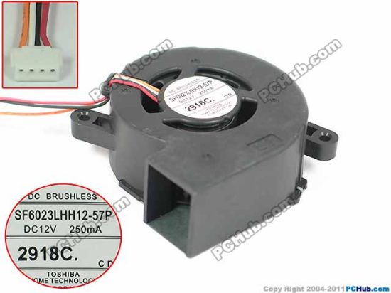 Picture of Toshiba SF6023LHH12-57P Server - Blower Fan 12V0.25A, 60x53x23mm, bw60x53x23mm, 3W