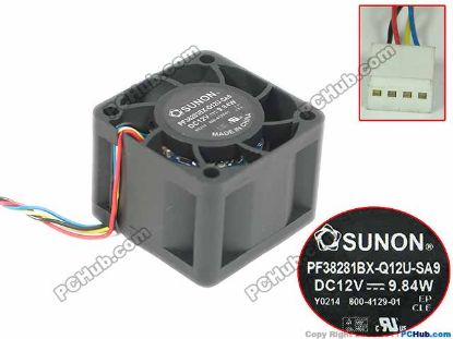 Picture of SUNON PF38281BX-Q12U-SA9 Server - Square Fan 12V9.84W, sq38x38x28mm, 4W