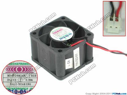 Picture of MECHATRONICS MD4028M24B Server - Square Fan RSR, 24V0.09A, sq40x40x28mm, 2W