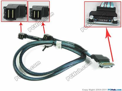 Picture of Dell PowerEdge R730 Server - SAS Cable F037K, Mini SAS A B Cable for Raid Card backplane