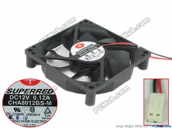 Picture of Superred CHA8012BS-M Server - Square Fan SF80x80x15, w2, 12V 0.12A