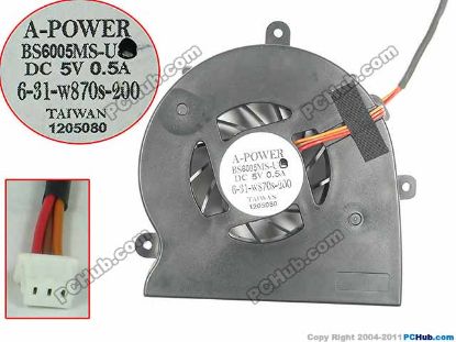 Picture of A-Power BS6005MS-U79 Cooling Fan  DC 5V 0.50A Bare Fan
