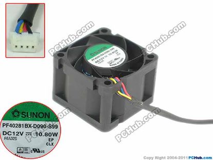 Picture of SUNON PF40281BX-D090-S99 Server - Square Fan sq40x40x28mm, 4-wire, 12V 10.80W