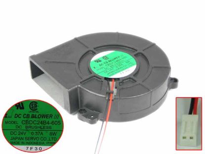 Picture of Japan Servo CBDC24B4-605 Server - Blower Fan sq120x120x38, 2-wire, 24V 0.37A
