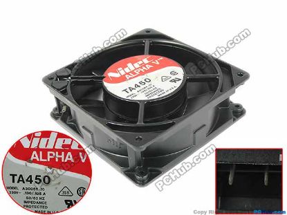 Picture of Nidec A30066-10 Server - Square Fan sq120x120x38, 2-pin, 230V 105A