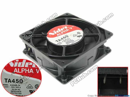 Picture of Nidec A30066-10 Server - Square Fan sq120x120x38, 2-pin, 230V 105A