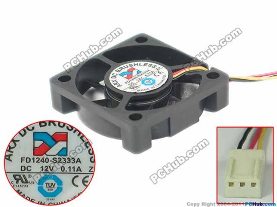 Picture of ARX FD1240-A2233A Server - Square Fan sq40x40x10mm, w100x3x3, DC 12V 0.11A
