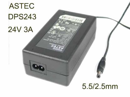 Picture of ASTEC DPS243 AC Adapter 20V & Above 24V 3A, 5.5/2.5mm, 2-Prong, New