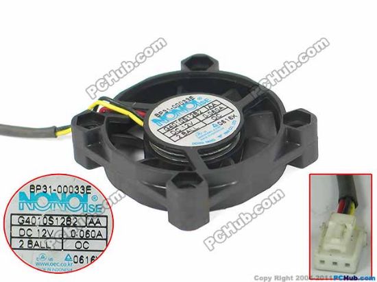 Picture of NONOISE G4010S12B2 Server - Square Fan sq40x40x10mm, 3-wire, 12V 0.06A