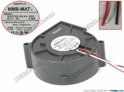 Picture of NMB-MAT / Minebea BG0703-B044-00L Server - Blower Fan TE, bw75x75x30mm, 3-wire, 12V 0.38A
