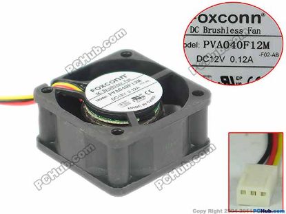 Picture of Foxconn PVA040F12M Server - Square Fan -F02-AB, sq40x40x20mm, w40x3x3 12V 0.12A