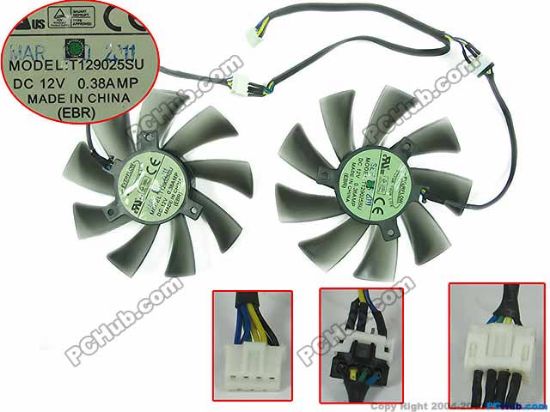 Picture of Everflow T129025SU Server - Frameless / GPU Fan Dua-Fan, 12V 0.38A, dia93, ctc40, w60x7x4