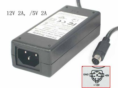 Picture of PCH OEM Power AC Adapter - Compatible 12V 2A, 5V 2A, 6P P1&2=5V P3&4=12V, C14, New