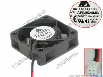 Picture of Delta Electronics AFB0524MB Server - Square Fan DC 24V 0.09A, 50x50x15mm, 2-Wire