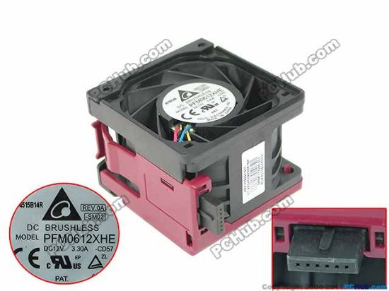 Picture of Delta Electronics PFM0612XHE Server - Square Fan CD57, sq60x60x38mm, 4-wire, 12V 3.30A