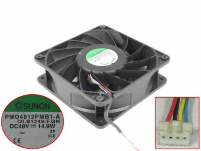 Picture of SUNON PMD4812PMB1-A Server - Square Fan (2).B1249.F.GN, sq120x120x38, 4-wire, 48V 14.9W