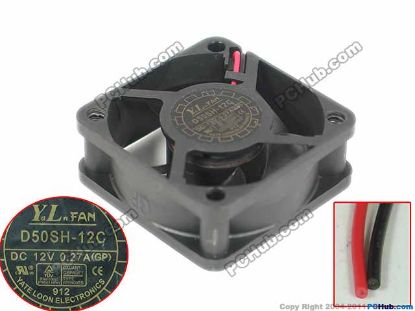 Picture of Y.L FAN / Yate Loon D50SH-12C Server - Square Fan SF50x50x20, w2, 12V 0.27A