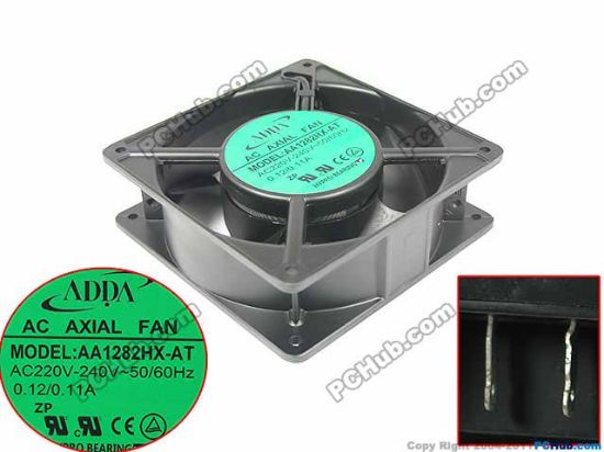Picture of ADDA AA1282HX-AT Server - Square Fan S, 240V0.12A, Alum, sq120x120x38mm, 2W