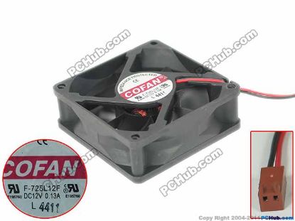 Picture of COFAN F-725L12F Server - Square Fan 12V0.13A, sq70x70x25mm, 2W