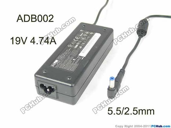 Picture of Acbel Polytech ADB002 AC Adapter- Laptop 19V 4.74A, 5.5/2.5mm, 3P