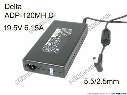 Picture of Delta Electronics ADP-120MH AC Adapter- Laptop 19.5V 6.15A, 5.5/2.5mm, 3P, New