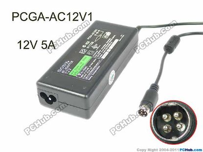Picture of Sony AC Adapter (Sony) AC Adapter 5V-12V 12V 5A, 4P P1&4=V+, 3P