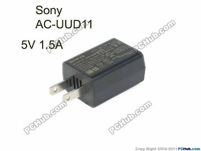 Picture of Sony AC Adapter (Sony) AC Adapter 5V-12V 5V 1.5A, USB Port, US 2P Plug, New