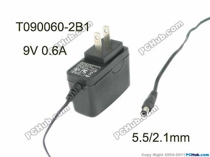 Picture of TP-Link T090060-2B1 AC Adapter 5V-12V 9V 0.6A, 5.5/2.1mm, US 2P Plug