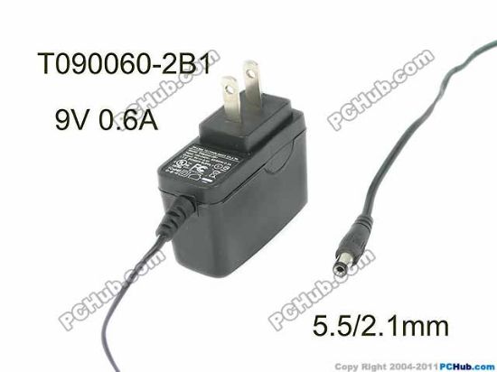 Picture of TP-Link T090060-2B1 AC Adapter 5V-12V 9V 0.6A, 5.5/2.1mm, US 2P Plug
