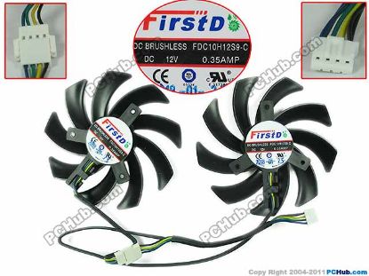 Picture of Firstd FDC10H12S9-C Server - Frameless / GPU Fan 12V 0.35A, W180x4x4, D85xC39, Black, 2 Fan