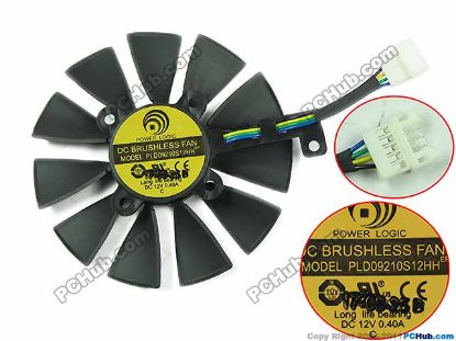 Picture of Power Logic PLD09210S12HH Server - Frameless / GPU Fan 12V 0.40A, W50x 4x 5, D87xC28, Black