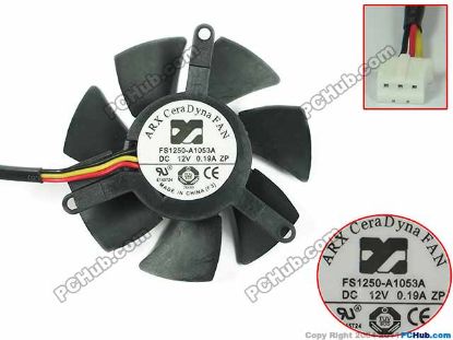 Picture of ARX FS1250-A1053A Server - Frameless / GPU Fan FS1250-A1053A, 3-Wire