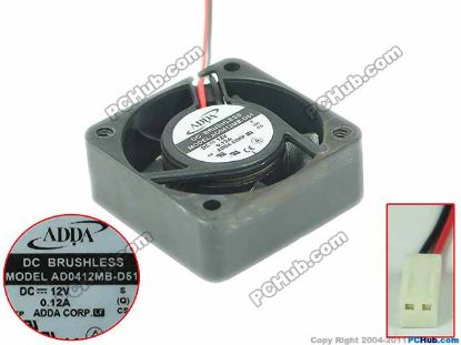Picture of SEPA AD0412MB-D51 Server - Square Fan S, Q, sq40x40x15, 2-wire, 12V 0.12A