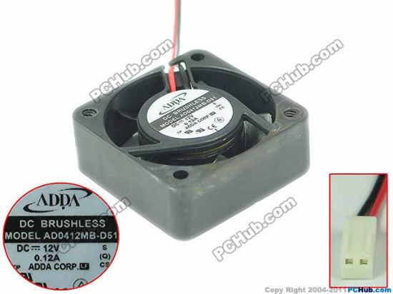 Picture of SEPA AD0412MB-D51 Server - Square Fan S, Q, sq40x40x15, 2-wire, 12V 0.12A