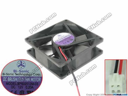 Picture of Bi-Sonic BP802512M-03 Server - Square Fan sq80x80x25mm, 2-wire, 12V 0.20A